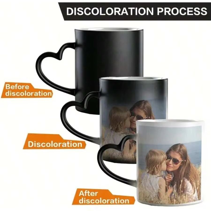 Coffee Tea Images - แก้วกาแฟแบบกำหนดเองพร้อมจอแสดงผลเปลี่ยนสีตามอุณหภูมิ แก้วเซรามิกสำหรับกาแฟ ของขวัญส่วนตัว แก้วน้ำชา