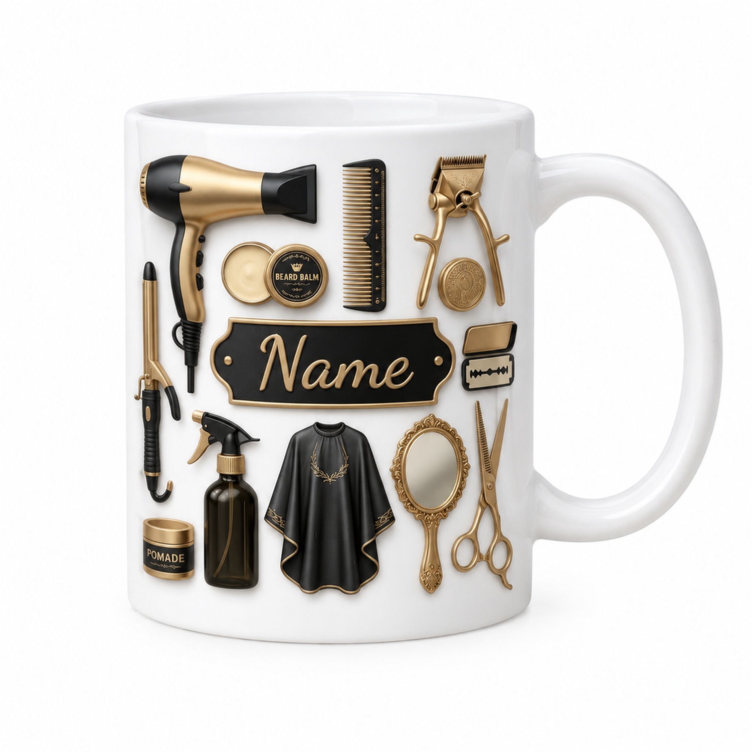 Coffee Tea Name - แก้วกาแฟลายช่างตัดผมสั่งทำพิเศษ ขนาด 11 ออนซ์ ทำจากเซรามิก ความจุ