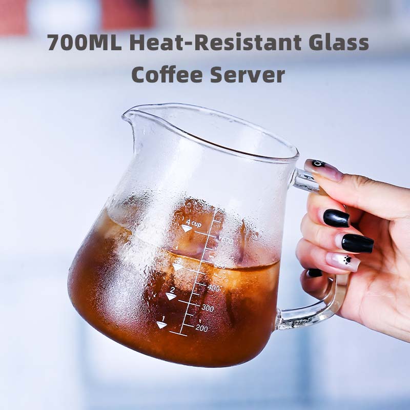 Xbloom Coffee Tea - ชุดกาแฟดริปและกาน้ำชาแก้วโบโรซิลิเกตคุณภาพสูง 700 มล. พร้อมกาน้ำร่วมดื่ม