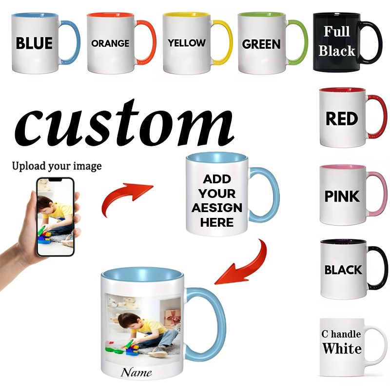 Coffee Tea Images - แก้วมัคส่วนตัวขนาด 11 ออนซ์ 1 ใบ, แก้วพิมพ์ลายชื่อ