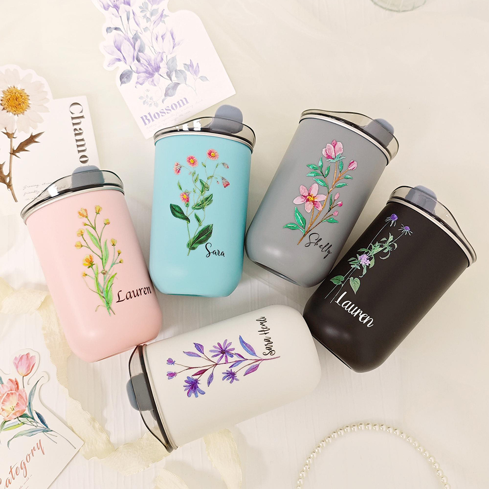 แก้วน้ำสแตนเลสลายดอกไม้ตามเดือ - Coffee Tea Name บทวิจารณ์และราคา