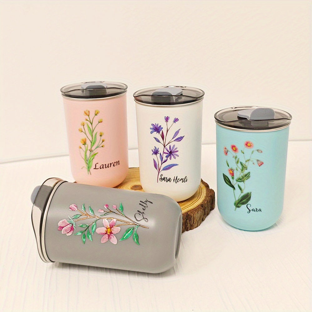 แก้วน้ำสแตนเลสลายดอกไม้ตามเดือ - Coffee Tea Name บทวิจารณ์และราคา
