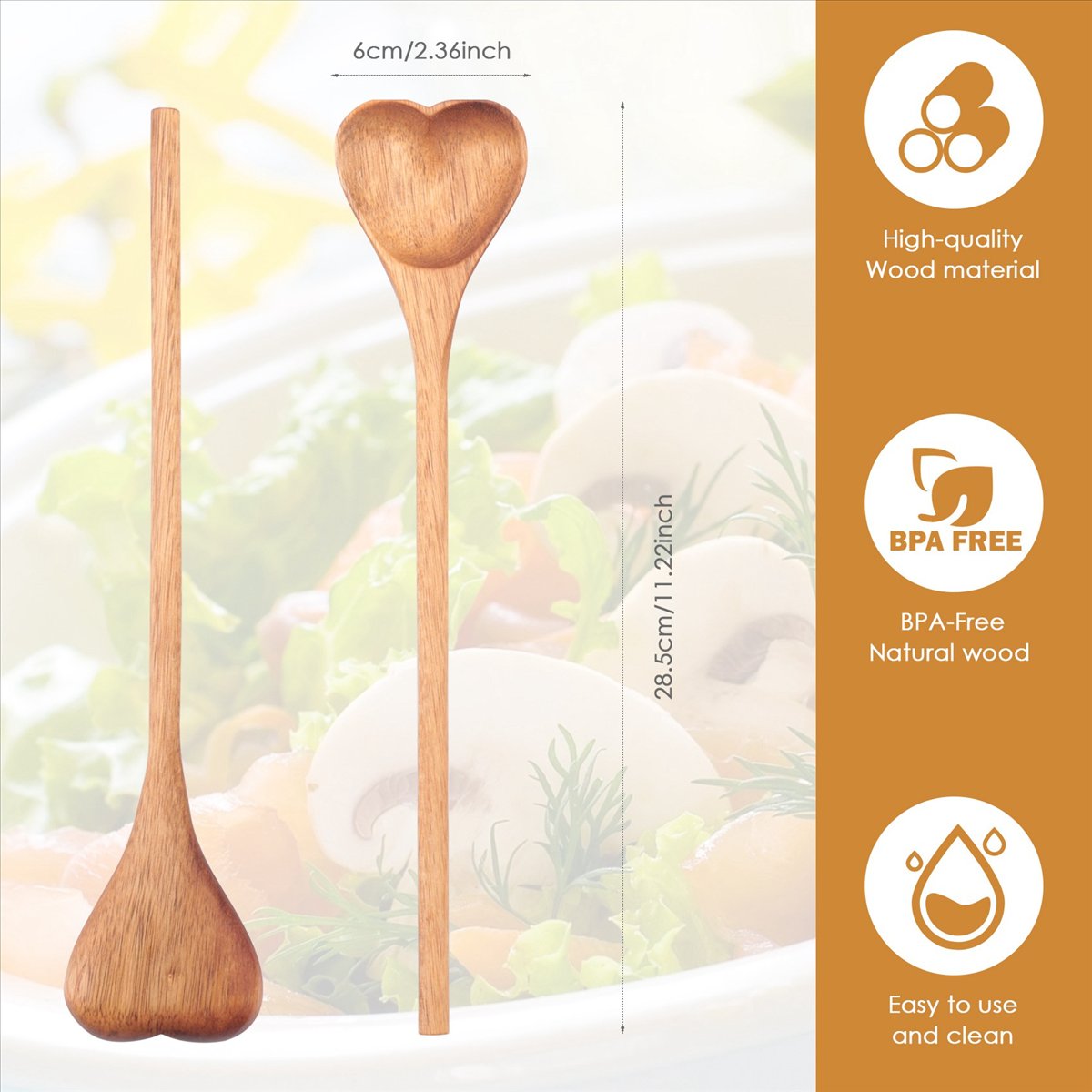 ชุดช้อนไม้รูปหัวใจ AA10RR - ชุ - Coffee Tea Sugar บทวิจารณ์และราคา