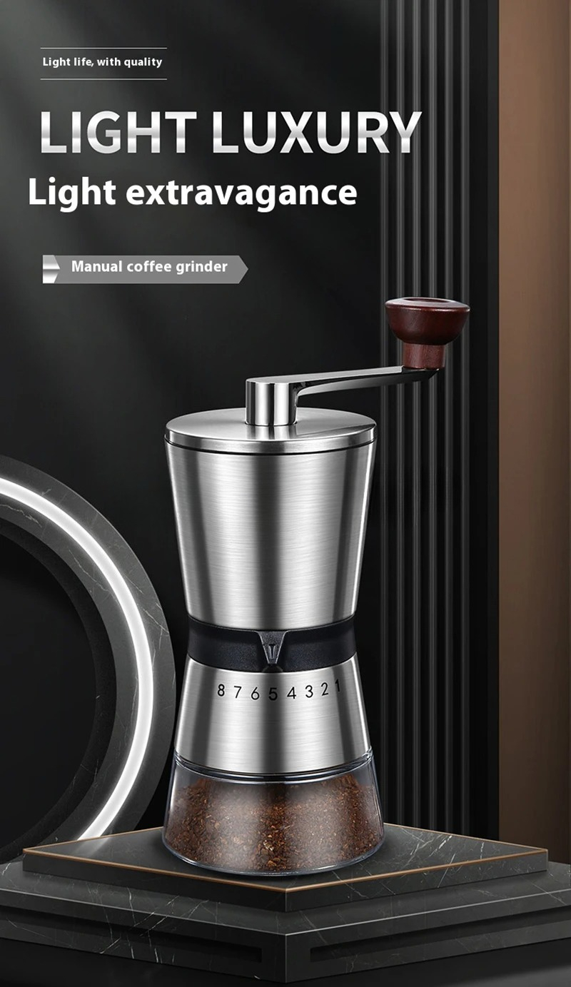 เครื่องบดกาแฟแบบพกพาปรับระดับไ - Burr Hand Grinder บทวิจารณ์และราคา