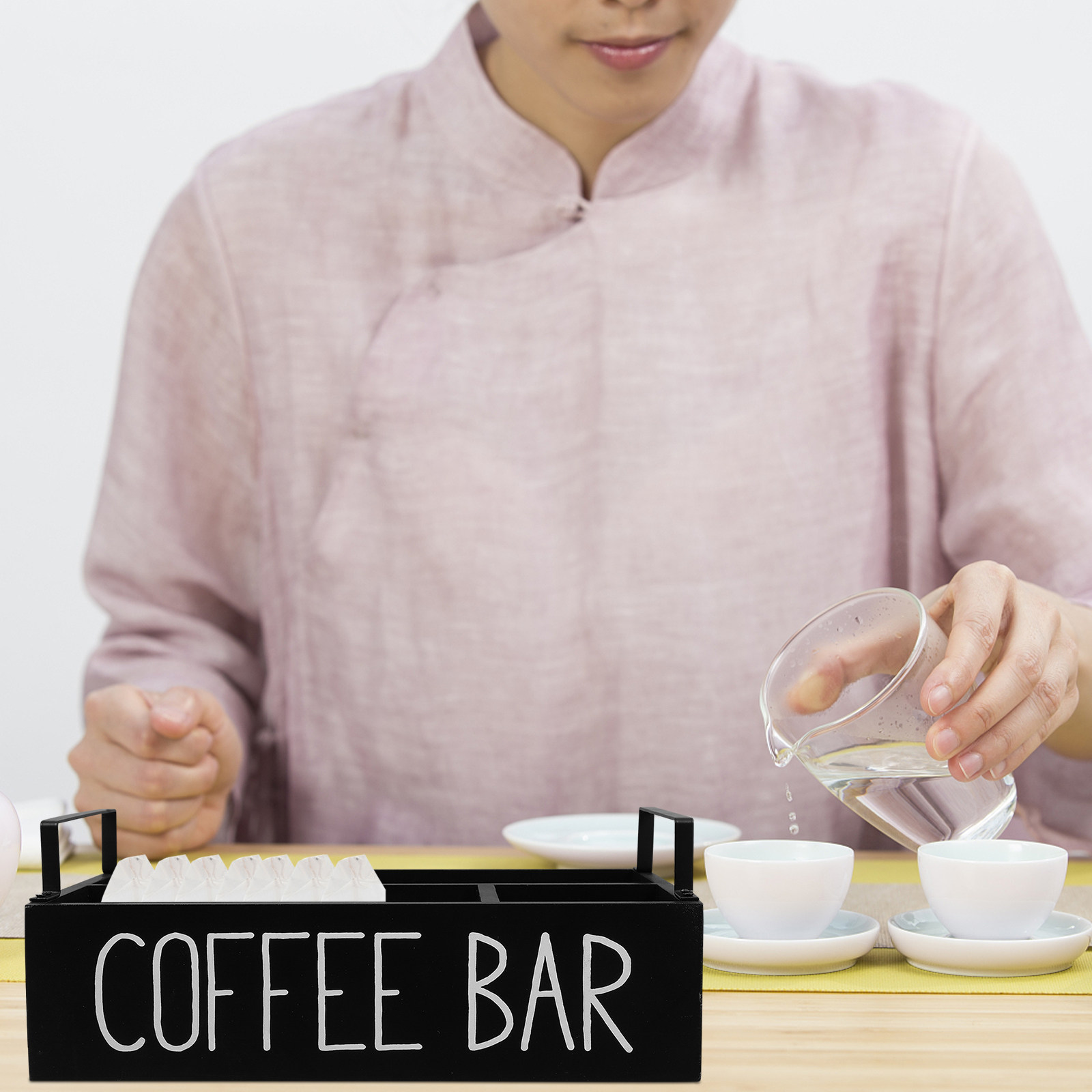 กล่องจัดระเบียบถุงชาไม้ หลายช่ - Coffee Tea Sugar บทวิจารณ์และราคา